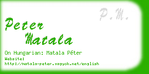 peter matala business card
