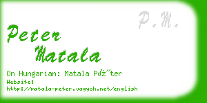 peter matala business card